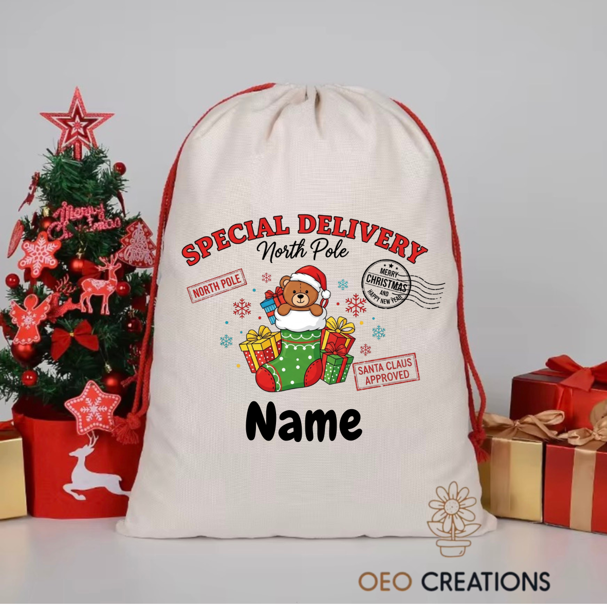 Teddy Bear Santa Sack