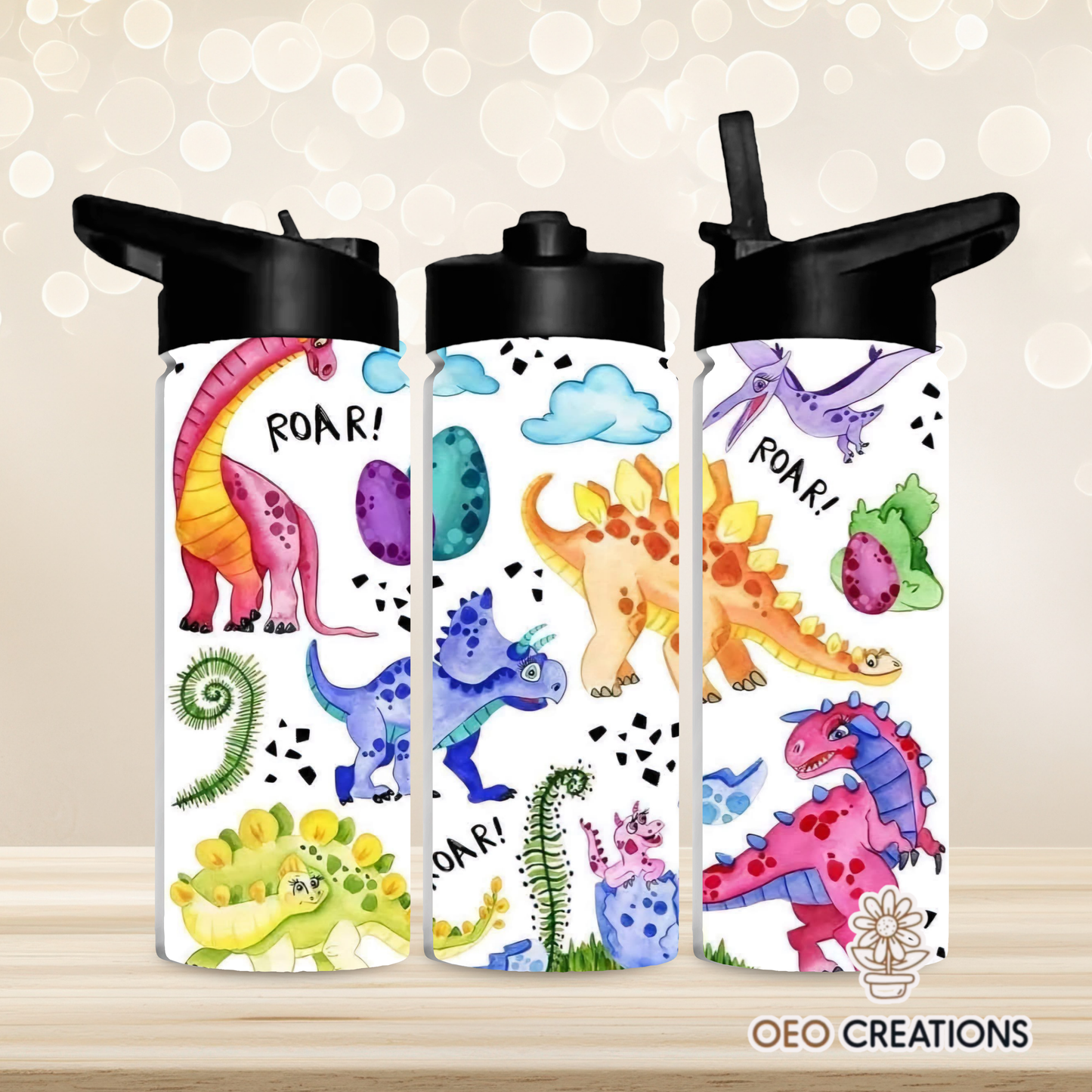 18oz Water- Dino