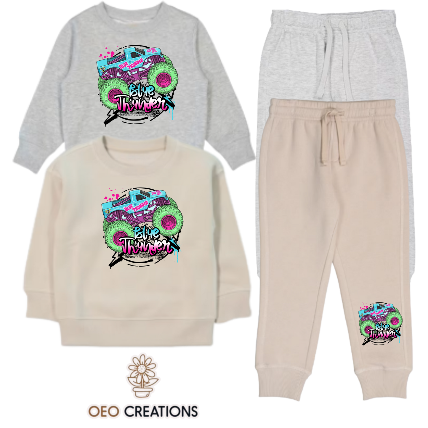 Neon Blue Thunder Tracksuit Set