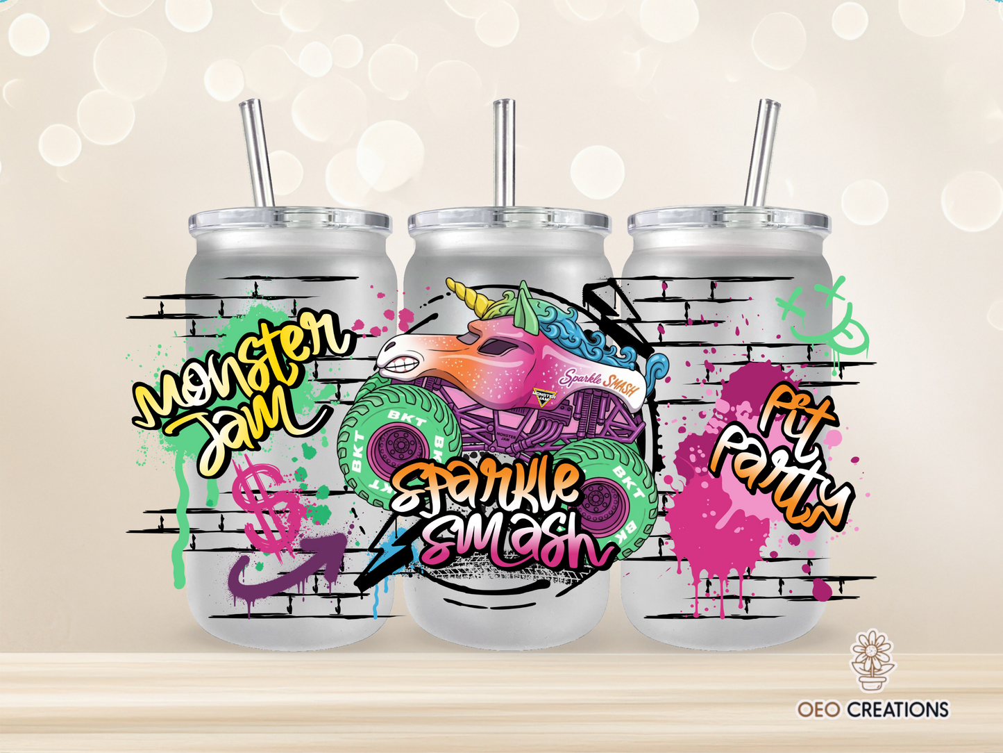 Monster Jam Sparkle Smash Neon Cup