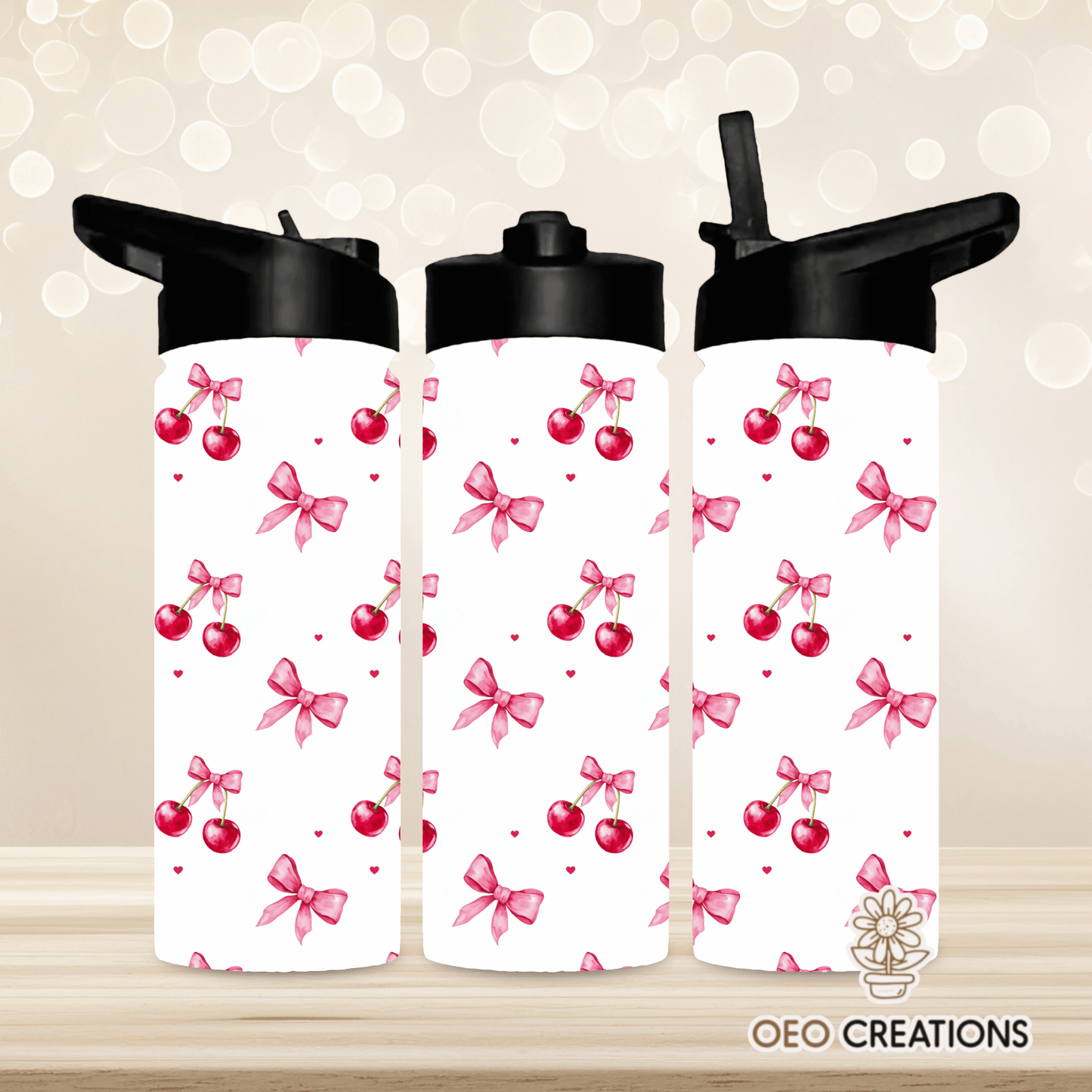 18oz Water Bottle Cherries