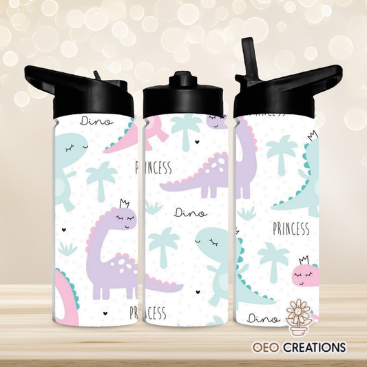 18oz Water- Dino Princess