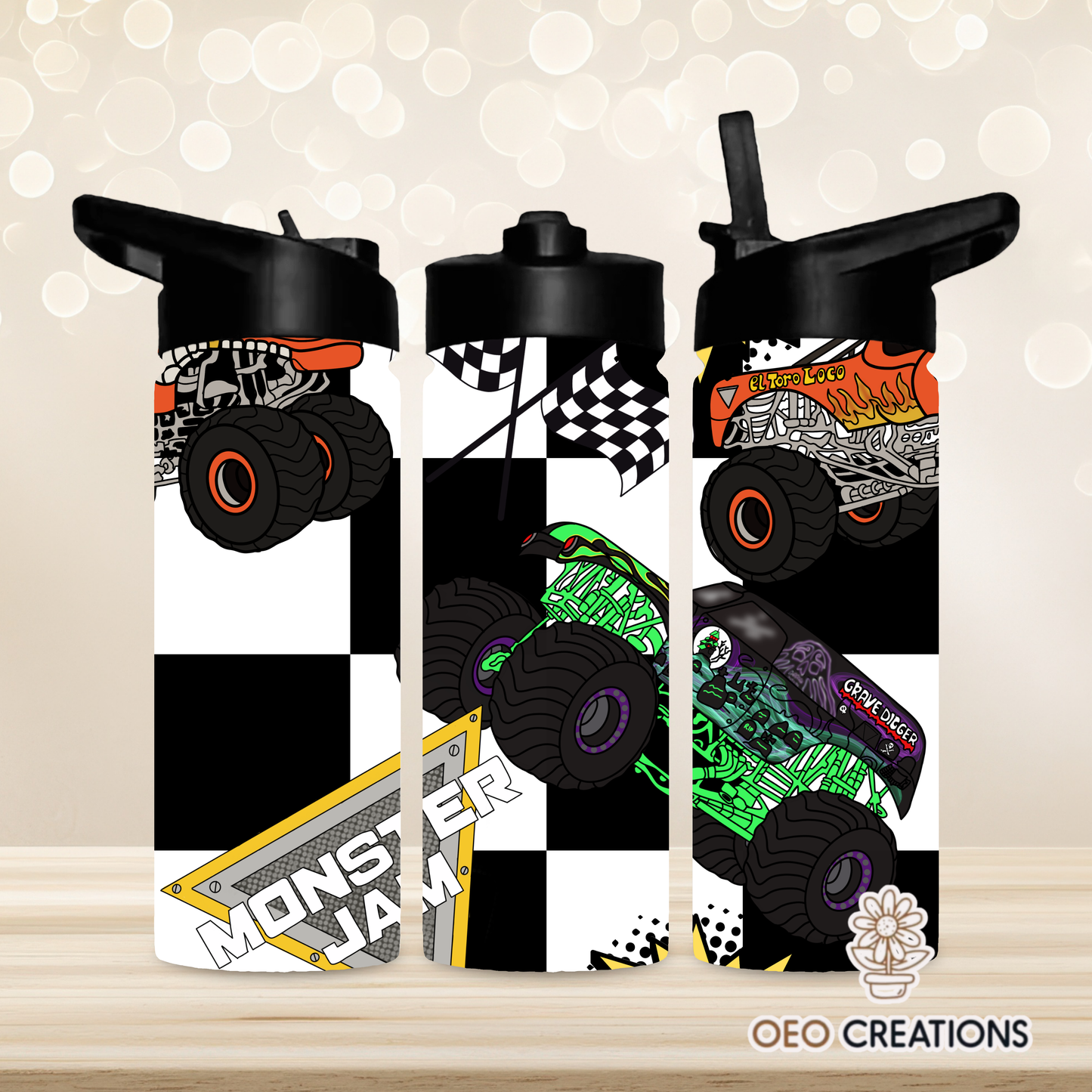 18oz Water Bottle Monster Jam 3