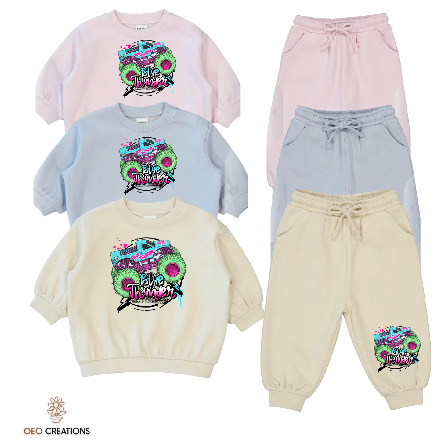 Neon Blue Thunder Tracksuit Set