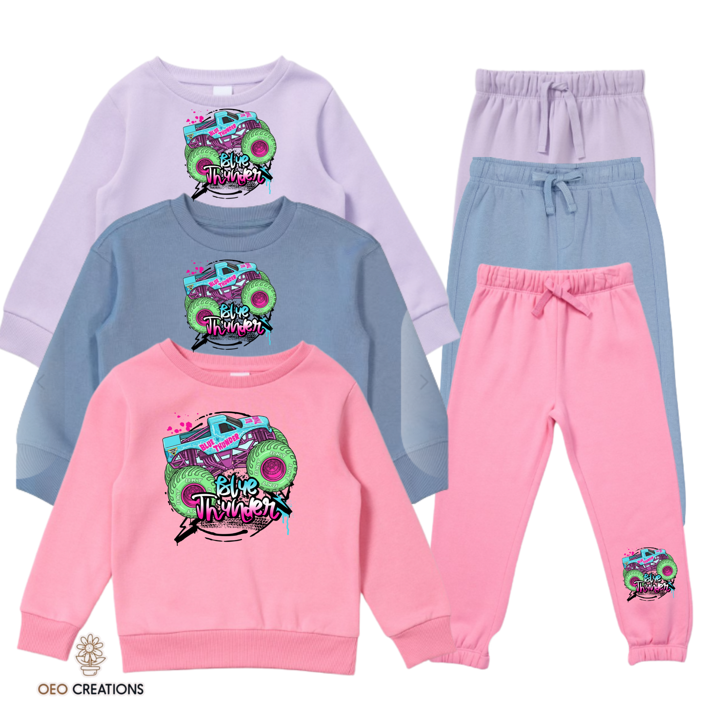 Neon Blue Thunder Tracksuit Set