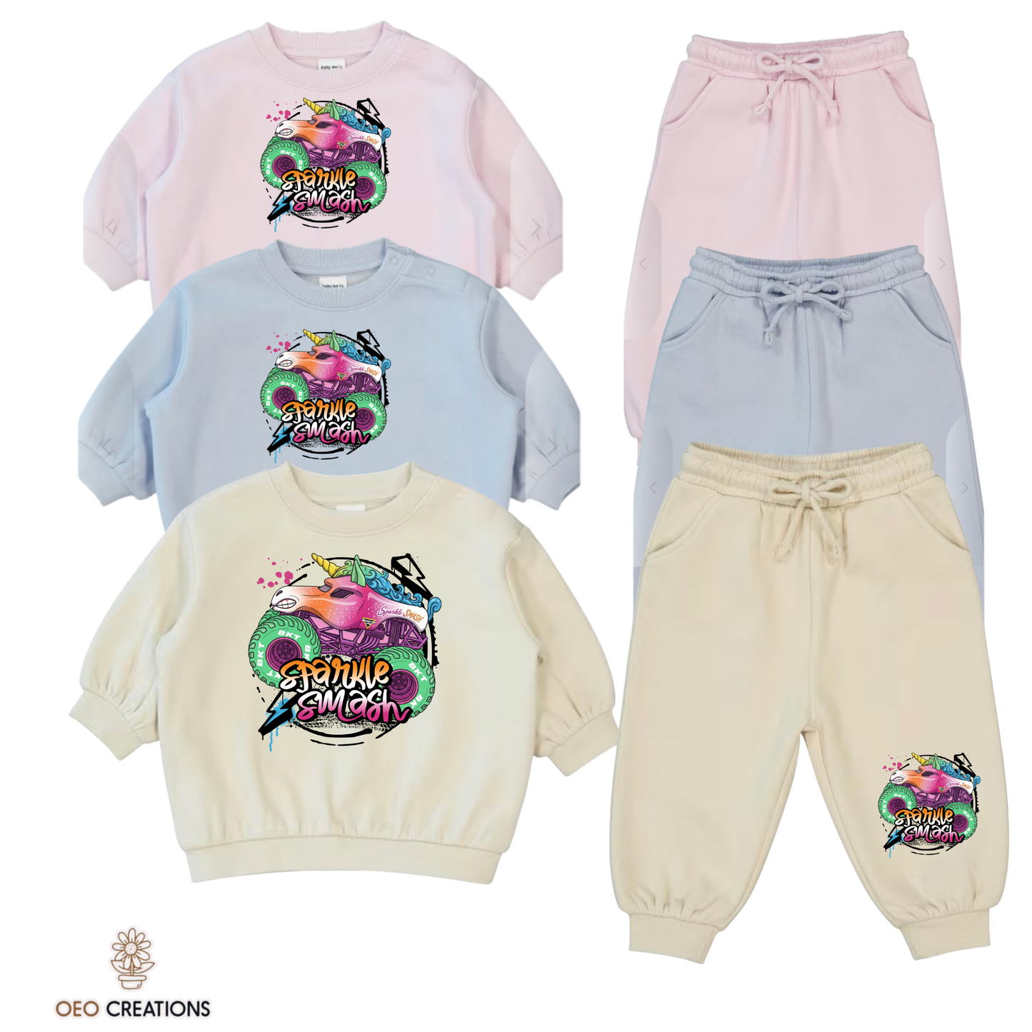 Neon Sparkle Smash Tracksuit Set