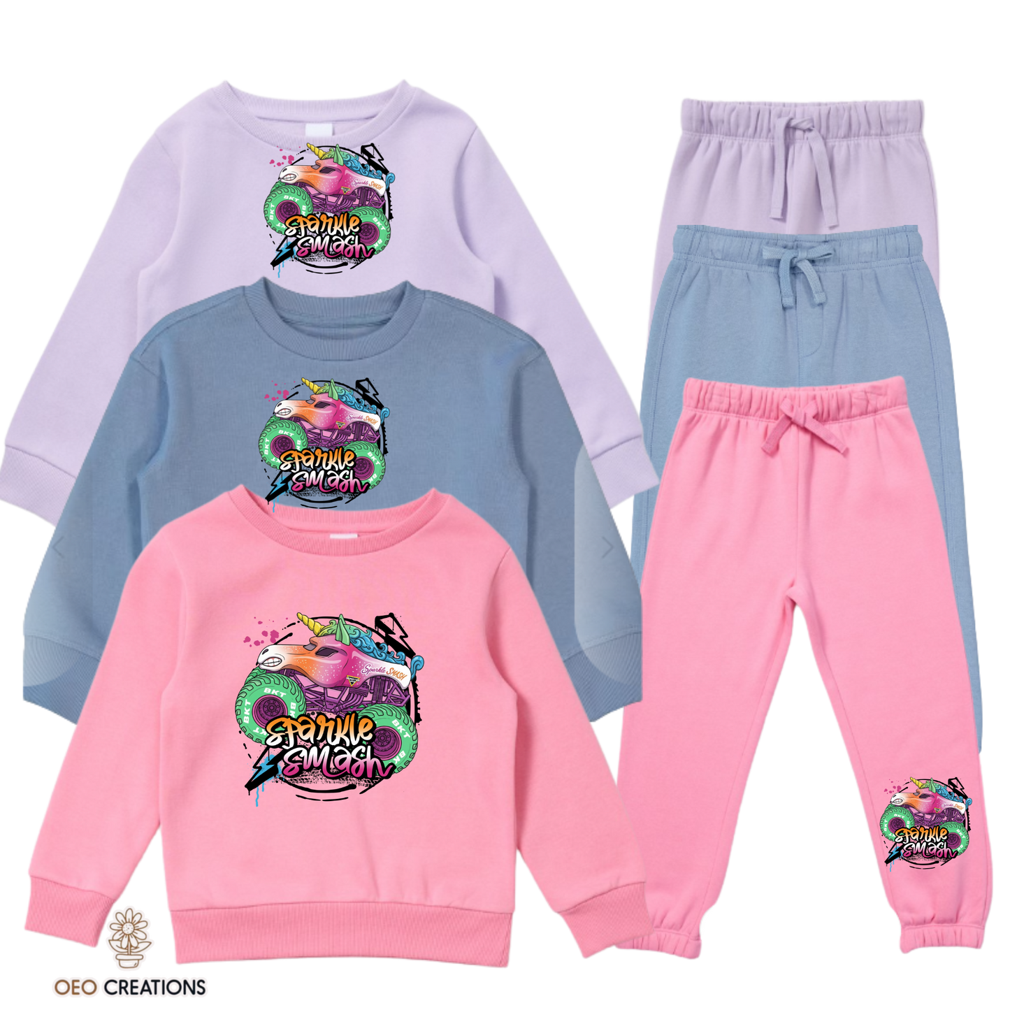 Neon Sparkle Smash Tracksuit Set