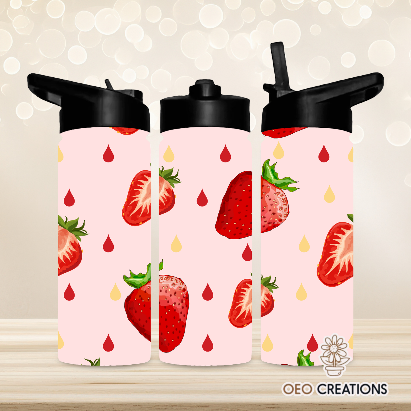 18oz Water- Strawberries