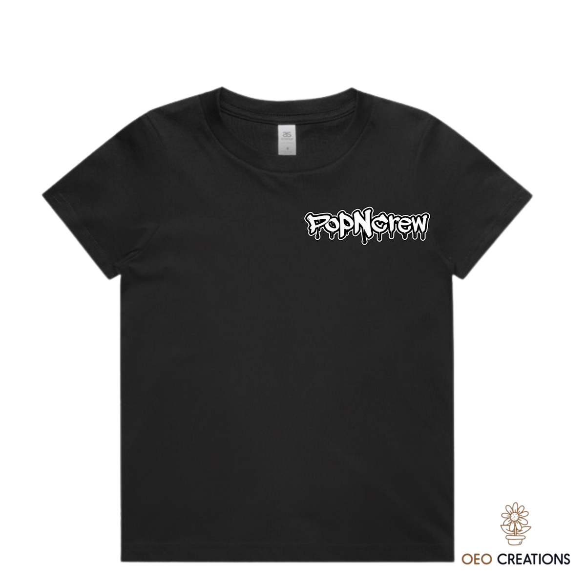 Pop N Crew Front Logo Shirt (White N)