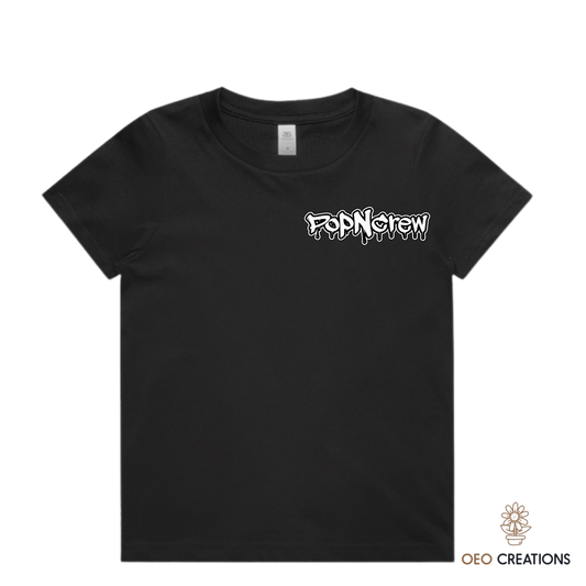 Pop N Crew Front Logo Shirt (White N)