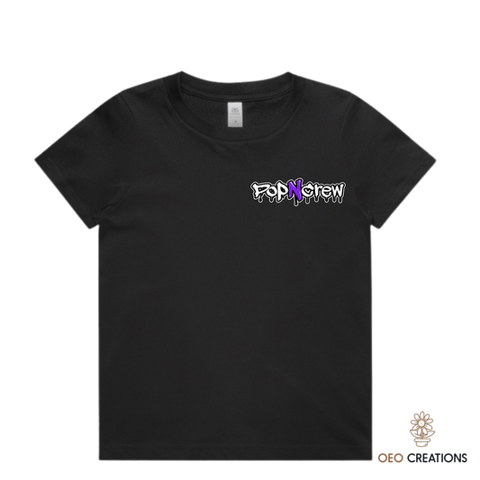 Pop N Crew Front Logo Shirt (Purple N)