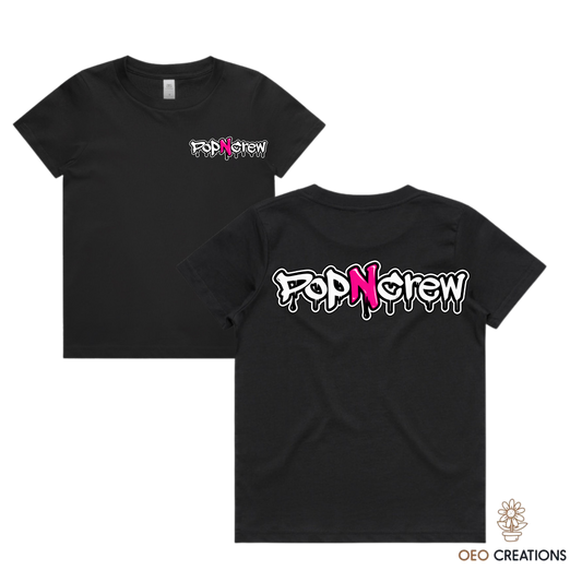 Pop N Crew Front and Back Logo Shirt (Pink N)