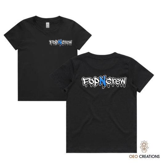 Pop N Crew Front and Back Logo Shirt (Blue N)