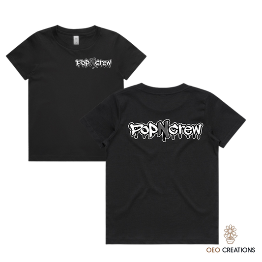 Pop N Crew Front and Back Logo Shirt (Grey N)