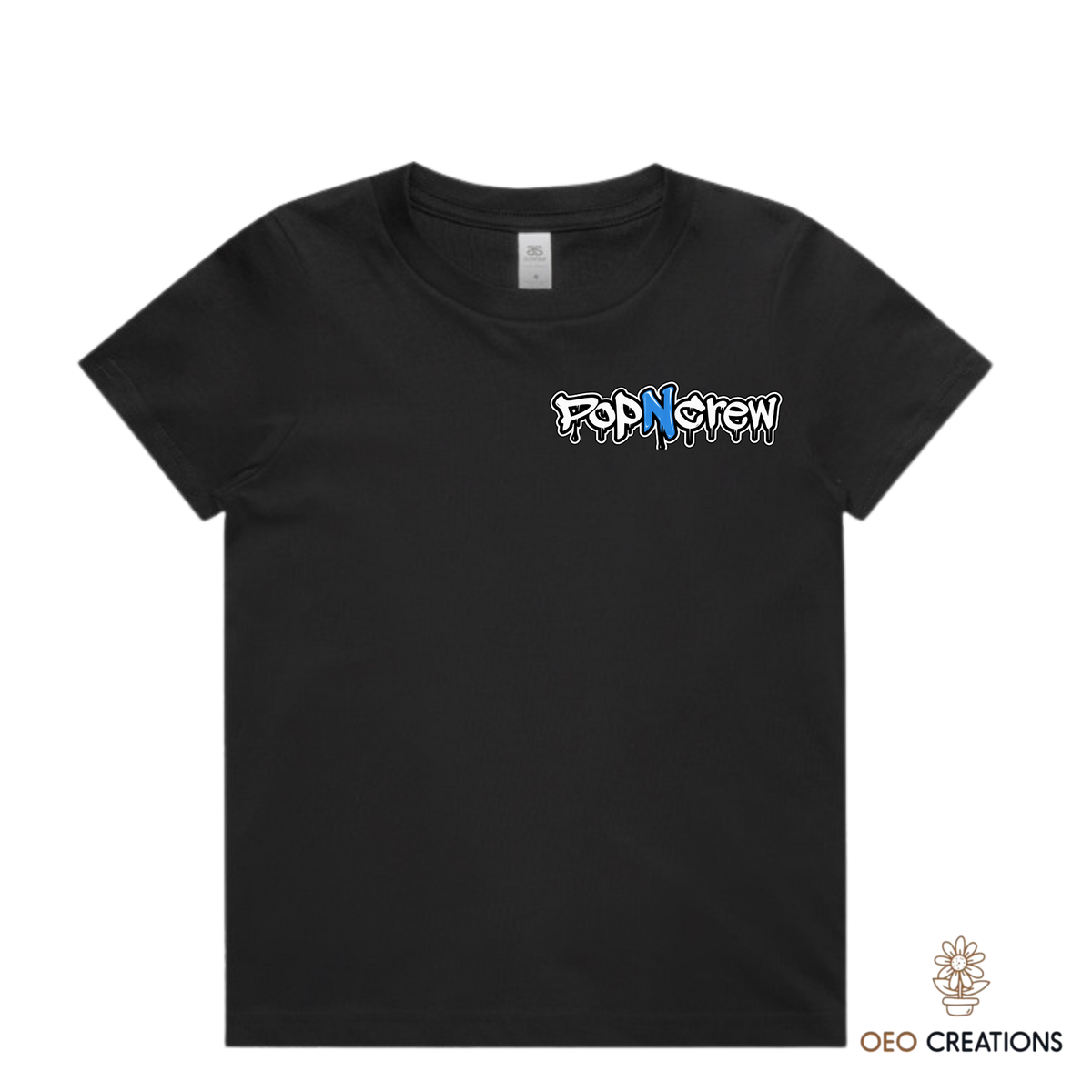 Pop N Crew Front Logo Shirt (Blue N)