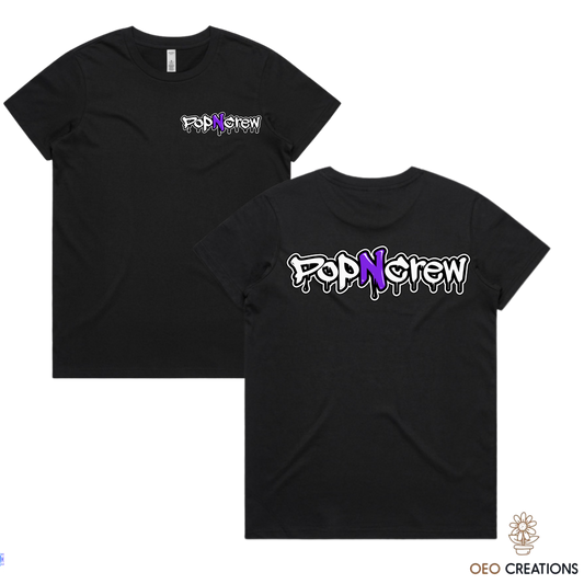 Pop N Crew Front and Back Logo Shirt (Purple N)