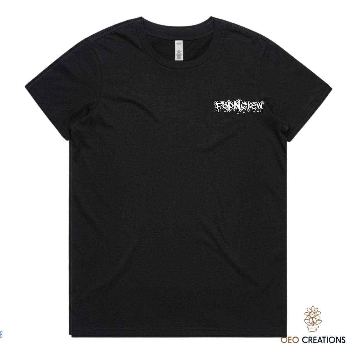 Pop N Crew Front Logo Shirt (White N)