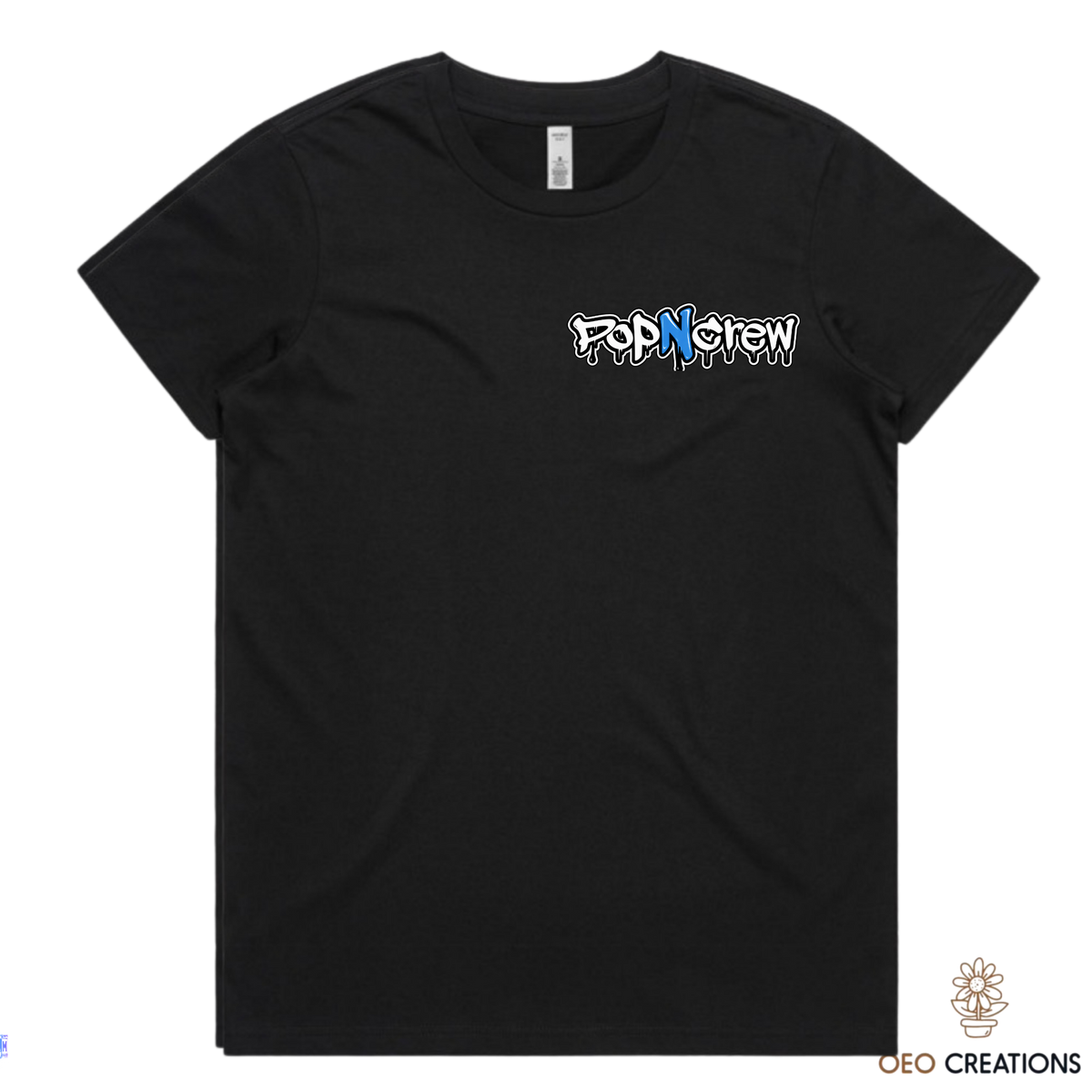 Pop N Crew Front Logo Shirt (Blue N)