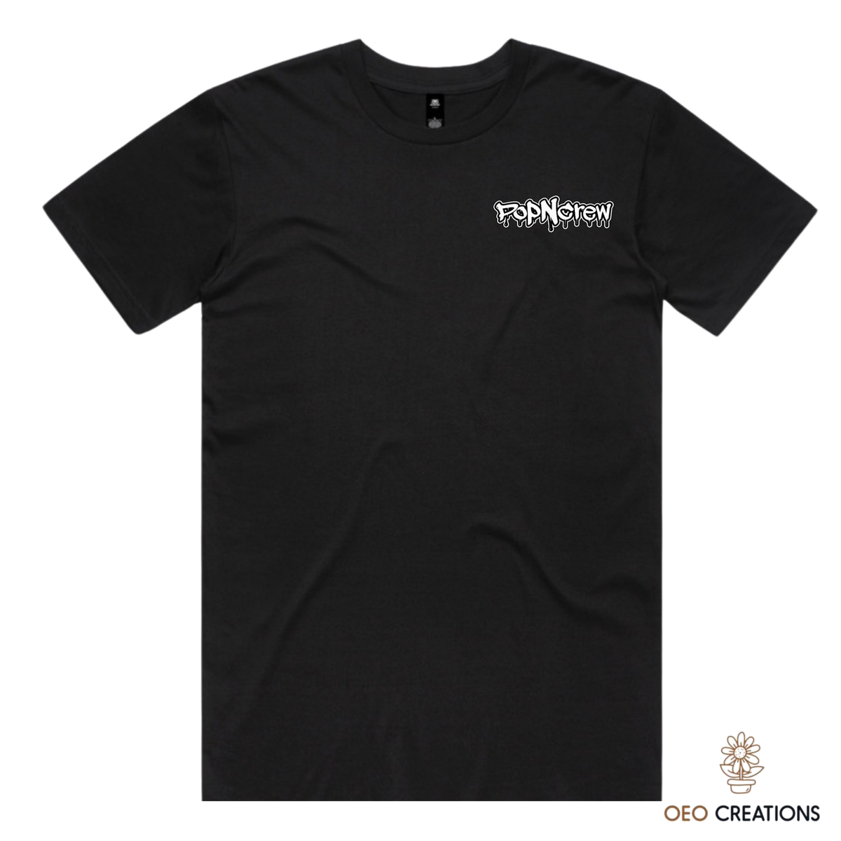 Pop N Crew Front Logo Shirt (White N)