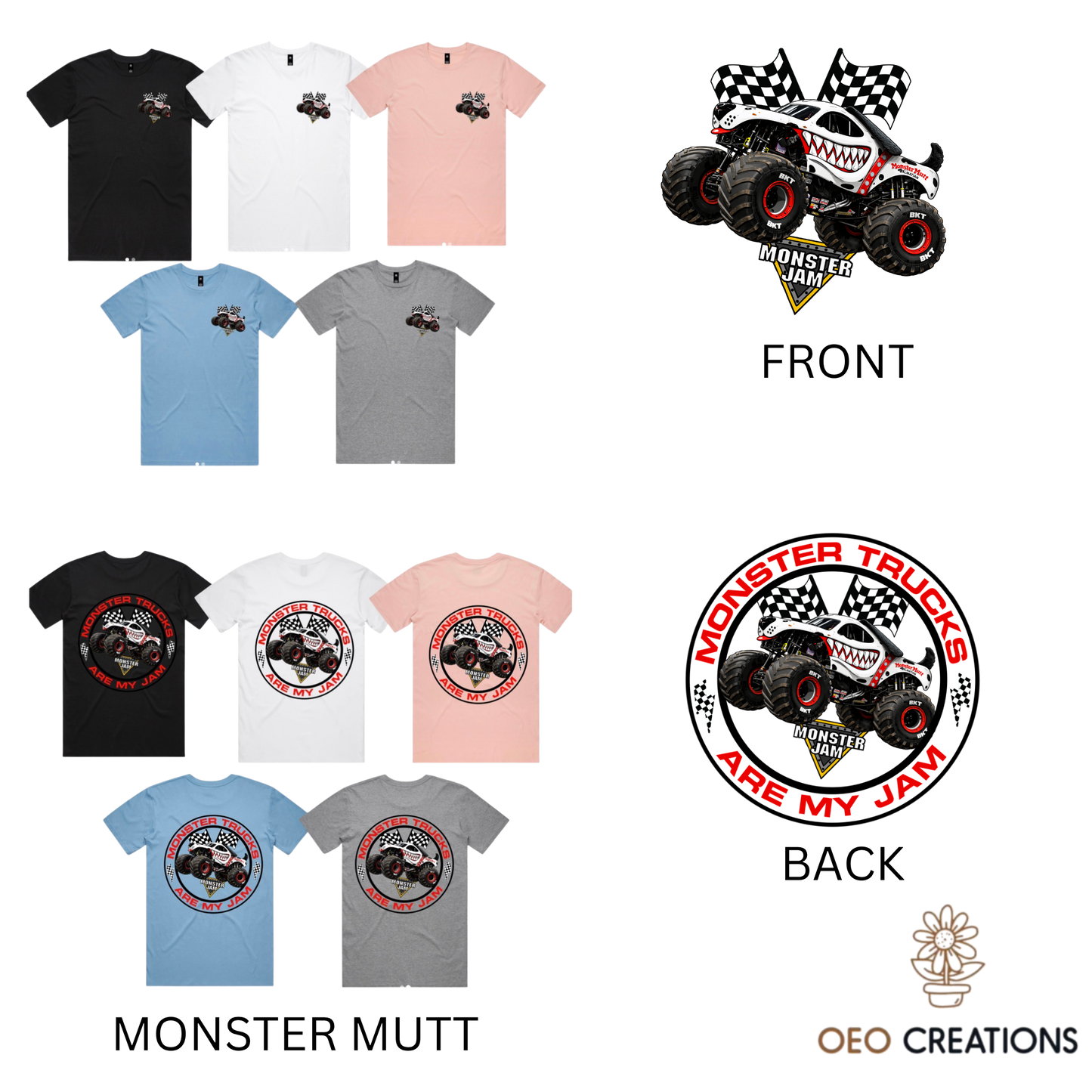 Mens Monster Trucks Are My Jam Designs
