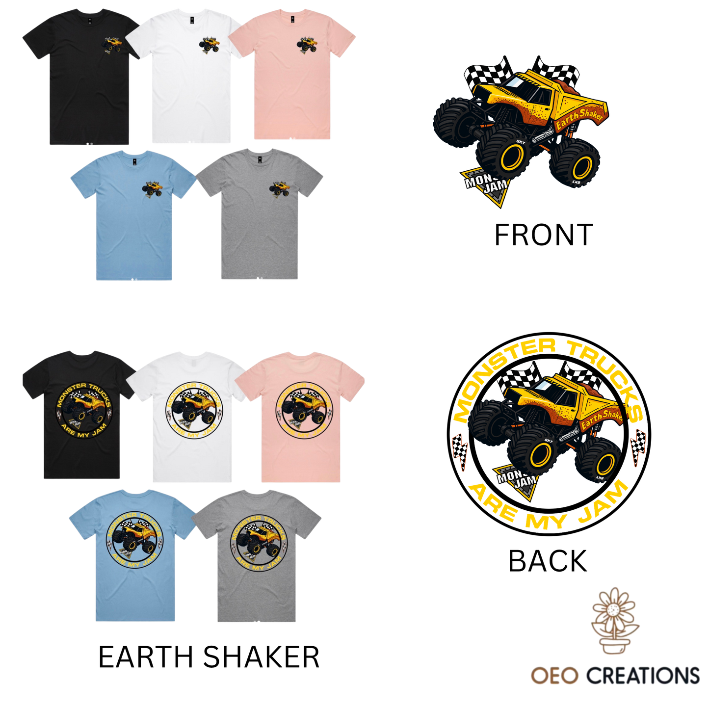 Mens Monster Trucks Are My Jam Designs
