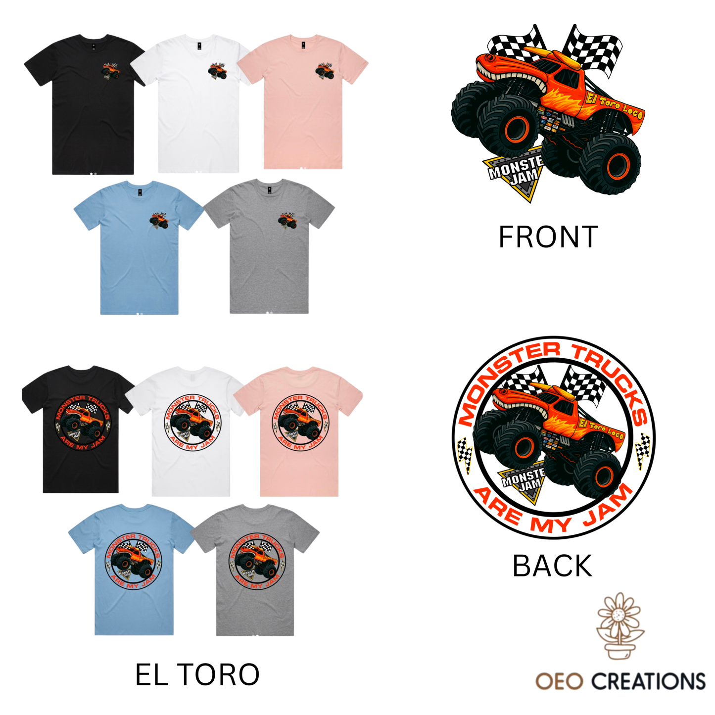 Mens Monster Trucks Are My Jam Designs