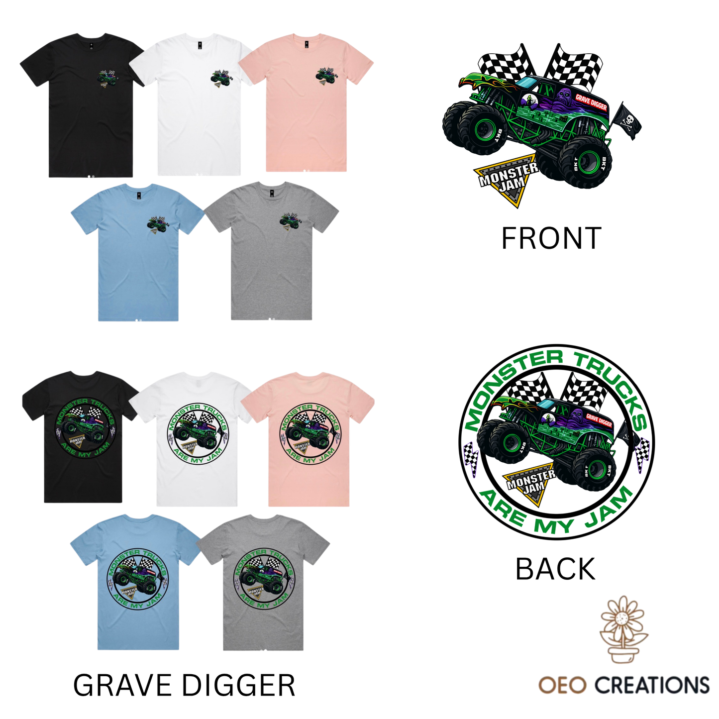 Mens Monster Trucks Are My Jam Designs