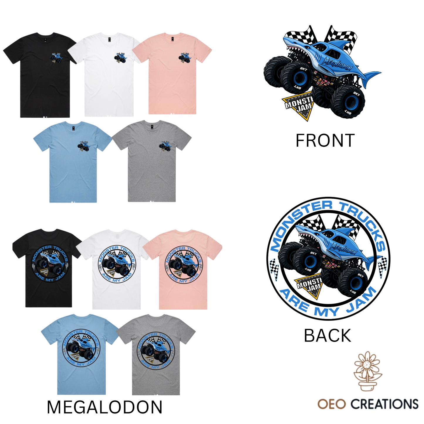 Mens Monster Trucks Are My Jam Designs