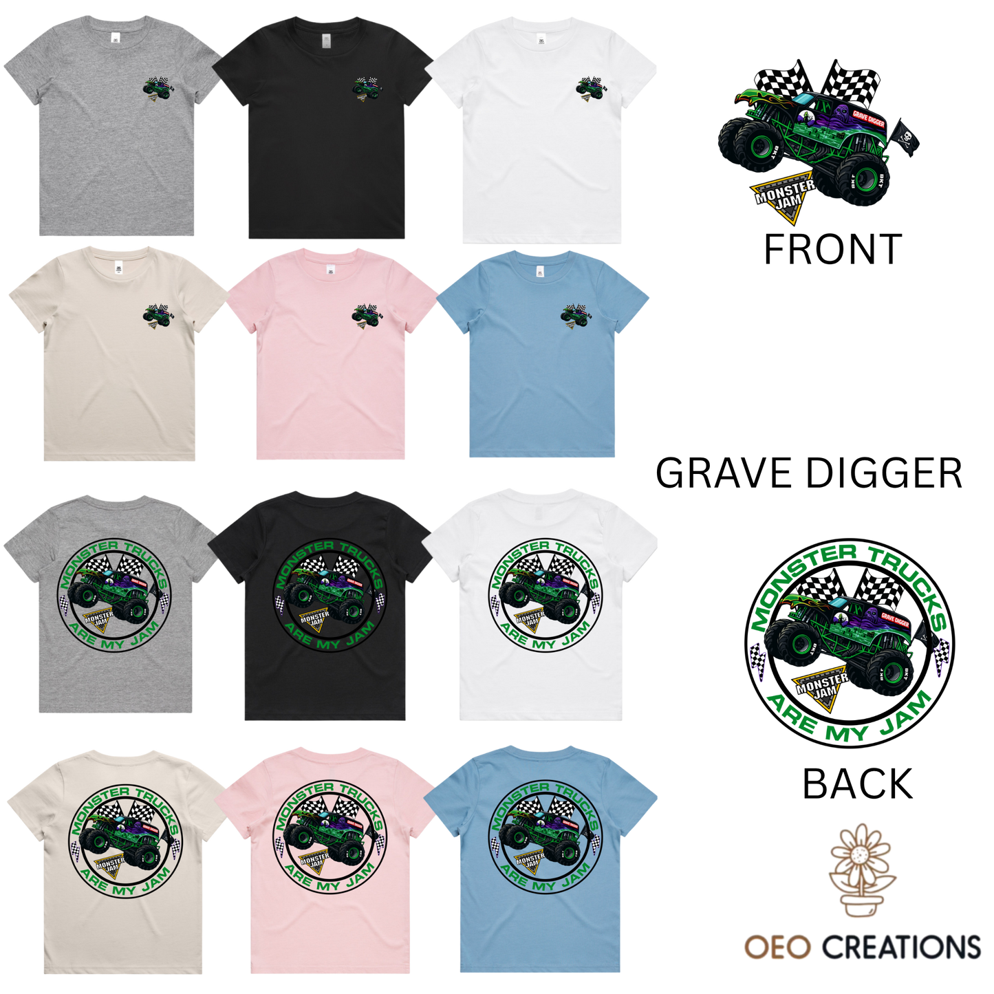 Kids Monster Trucks Are My Jam Designs