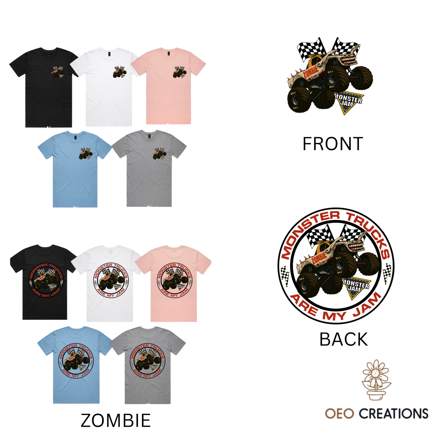 Mens Monster Trucks Are My Jam Designs