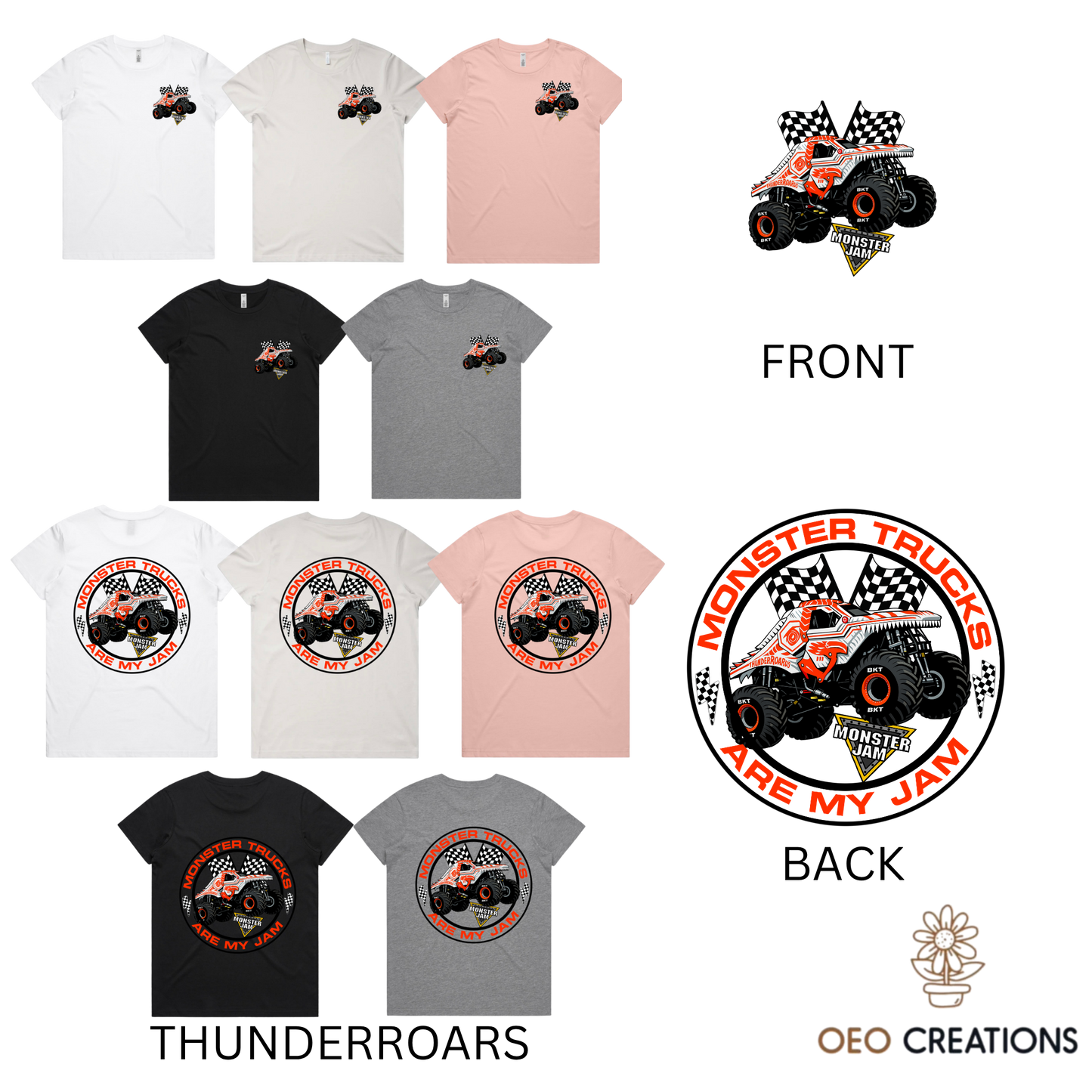 Ladies Monster Trucks Are My Jam Designs